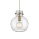 A thumbnail of the Innovations Lighting 410-1PM-11-10 Newton Sphere Pendant Brushed Brass / Seedy