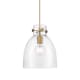 A thumbnail of the Innovations Lighting 410-1PM-13-10 Newton Bell Pendant Brushed Brass / Clear