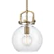 A thumbnail of the Innovations Lighting 410-1S-10 Newton Brushed Brass / Clear