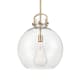 A thumbnail of the Innovations Lighting 410-1SL-21-16 Newton Sphere Pendant Brushed Brass / Clear