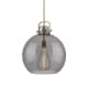 A thumbnail of the Innovations Lighting 410-1SL-21-16 Newton Sphere Pendant Brushed Brass / Plated Smoke