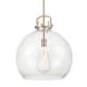 A thumbnail of the Innovations Lighting 410-1SL-23-18 Newton Sphere Pendant Brushed Brass / Clear