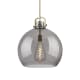 A thumbnail of the Innovations Lighting 410-1SL-23-18 Newton Sphere Pendant Brushed Brass / Plated Smoke