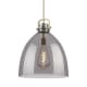 A thumbnail of the Innovations Lighting 410-1SL-24-18 Newton Bell Pendant Brushed Brass / Plated Smoke