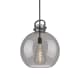 A thumbnail of the Innovations Lighting 410-1SL-21-16 Newton Sphere Pendant Matte Black / Plated Smoke