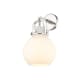 A thumbnail of the Innovations Lighting 410-1W-14-8 Newton Sphere Sconce Polished Nickel / Matte White