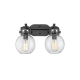 A thumbnail of the Innovations Lighting 410-2W-12-17 Newton Sphere Vanity Matte Black / Seedy
