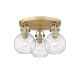 A thumbnail of the Innovations Lighting 410-3F-11-20 Newton Sphere Flush Brushed Brass / Seedy
