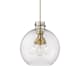 A thumbnail of the Innovations Lighting 410-3PL-17-16 Newton Sphere Pendant Brushed Brass / Clear