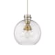 A thumbnail of the Innovations Lighting 410-3PL-17-16 Newton Sphere Pendant Brushed Brass / Seedy