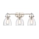 A thumbnail of the Innovations Lighting 410-3W-12-27 Newton Bell Vanity Satin Nickel / Clear