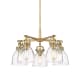 A thumbnail of the Innovations Lighting 410-5CR-16-26 Newton Bell Chandelier Brushed Brass / Seedy