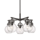 A thumbnail of the Innovations Lighting 410-5CR-16-26 Newton Sphere Chandelier Matte Black / Clear