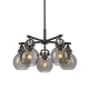 A thumbnail of the Innovations Lighting 410-5CR-16-26 Newton Sphere Chandelier Matte Black / Plated Smoke