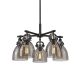 A thumbnail of the Innovations Lighting 410-5CR-16-26 Newton Bell Chandelier Matte Black / Plated Smoke