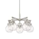 A thumbnail of the Innovations Lighting 410-5CR-16-26 Newton Sphere Chandelier Satin Nickel / Clear