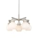 A thumbnail of the Innovations Lighting 410-5CR-16-26 Newton Sphere Chandelier Satin Nickel / Matte White