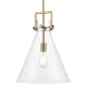 A thumbnail of the Innovations Lighting 411-1SL-19-14 Newton Cone Pendant Brushed Brass / Clear