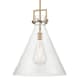 A thumbnail of the Innovations Lighting 411-1SL-23-18 Newton Cone Pendant Brushed Brass / Clear