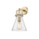 A thumbnail of the Innovations Lighting 411-1W-14-8 Newton Cone Sconce Brushed Brass / Seedy