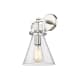 A thumbnail of the Innovations Lighting 411-1W-14-8 Newton Cone Sconce Polished Nickel / Seedy