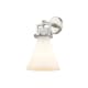 A thumbnail of the Innovations Lighting 411-1W-14-8 Newton Cone Sconce Satin Nickel / Matte White