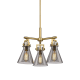 A thumbnail of the Innovations Lighting 411-3CR-16-21 Newton Cone Pendant Brushed Brass / Plated Smoke