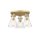 A thumbnail of the Innovations Lighting 411-3F-11-20 Newton Cone Flush Brushed Brass / Clear