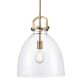 A thumbnail of the Innovations Lighting 412-1S-14 Newton Brushed Brass / Clear