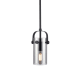 A thumbnail of the Innovations Lighting 423-1S-10-5 Pilaster II Cylinder Pendant Matte Black / Plated Smoke