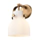 A thumbnail of the Innovations Lighting 423-1W-5-7 Pilaster II Bell Sconce Brushed Brass / Matte White