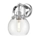 A thumbnail of the Innovations Lighting 423-1W-10-7 Pilaster II Sphere Sconce Polished Chrome / Clear