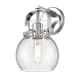 A thumbnail of the Innovations Lighting 423-1W-10-7 Pilaster II Sphere Sconce Polished Chrome / Seedy