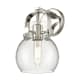 A thumbnail of the Innovations Lighting 423-1W-5-7 Pilaster II Sphere Sconce Polished Nickel / Seedy