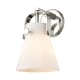 A thumbnail of the Innovations Lighting 423-1W-5-7 Pilaster II Cone Sconce Polished Nickel / Matte White