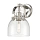 A thumbnail of the Innovations Lighting 423-1W-5-7 Pilaster II Bell Sconce Polished Nickel / Clear