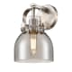 A thumbnail of the Innovations Lighting 423-1W-10-7 Pilaster II Bell Sconce Satin Nickel / Plated Smoke