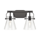 A thumbnail of the Innovations Lighting 423-2W-10-17 Pilaster II Cone Vanity Matte Black / Clear