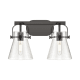 A thumbnail of the Innovations Lighting 423-2W-10-17 Pilaster II Cone Vanity Matte Black / Seedy