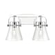 A thumbnail of the Innovations Lighting 423-2W-10-17 Pilaster II Cone Vanity Polished Chrome / Clear