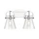 A thumbnail of the Innovations Lighting 423-2W-10-17 Pilaster II Cone Vanity Polished Chrome / Seedy