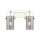 A thumbnail of the Innovations Lighting 423-2W-10-15 Pilaster II Cylinder Vanity Polished Nickel / Plated Smoke