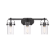 A thumbnail of the Innovations Lighting 423-3W-11-24 Pilaster Vanity Matte Black / Clear