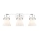 A thumbnail of the Innovations Lighting 423-3W-10-27 Pilaster II Cone Vanity Polished Chrome / Matte White