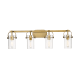 A thumbnail of the Innovations Lighting 423-4W-11-35 Pilaster Vanity Brushed Brass / Clear