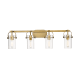 A thumbnail of the Innovations Lighting 423-4W-10-35 Pilaster II Cylinder Vanity Brushed Brass / Clear