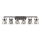 A thumbnail of the Innovations Lighting 423-6W-10-46 Pilaster II Cone Vanity Matte Black / Plated Smoke