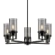 A thumbnail of the Innovations Lighting 426-5CR-12-28 Utopia Chandelier Matte Black / Plated Smoke