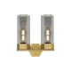 A thumbnail of the Innovations Lighting 427-2W-17-14 Claverack Vanity Brushed Brass / Plated Smoke