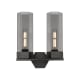 A thumbnail of the Innovations Lighting 427-2W-17-14 Claverack Vanity Matte Black / Plated Smoke